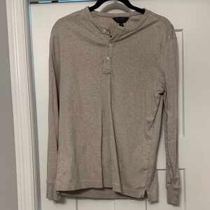 Banana Republic Men's Long Sleeve Beige Henley